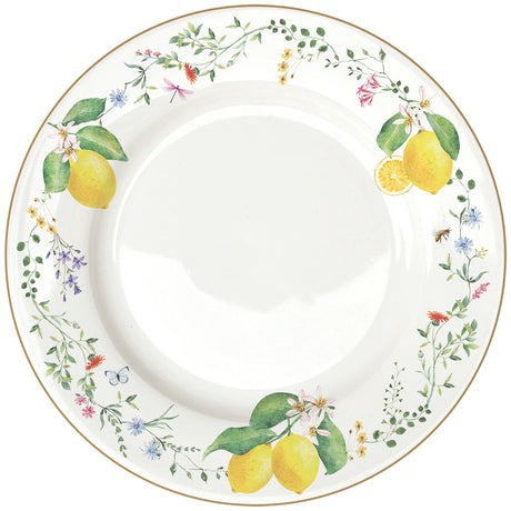 EASY LIFE Fleurs et Citrons Limoni Servizio Tavola Piatti Set 18 Pezzi Porcellana