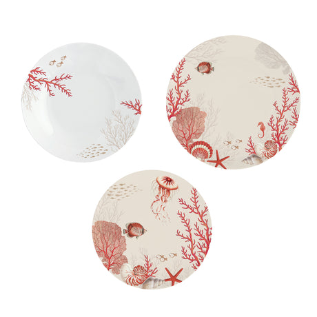 EASY LIFE Coral Reef Servizio Tavola Piatti Set 18 Pezzi Porcellana