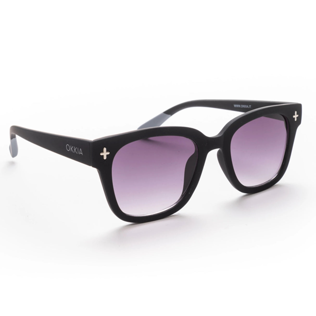 OKKIA Giovanni Occhiali da Sole Unisex Soft Touch Nero Grigio