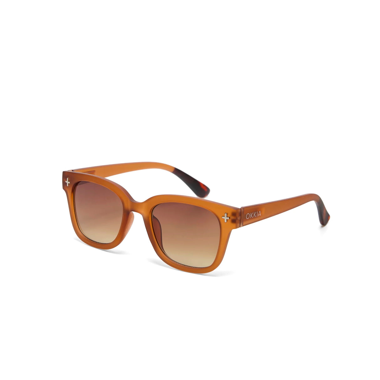 OKKIA Giovanni Occhiali da Sole Unisex Soft Touch Marrone Traslucido