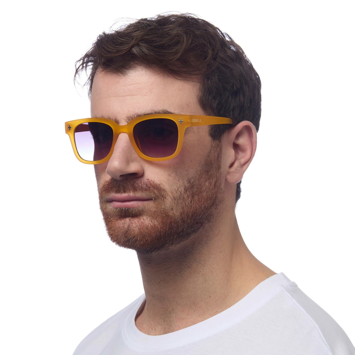 OKKIA Giovanni Occhiali da Sole Unisex Soft Touch Giallo