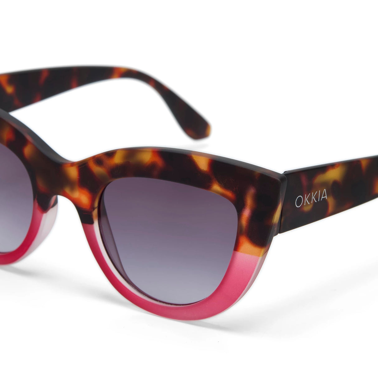 OKKIA Claudia Occhiali da Sole Donna Big Cat Eye Avana Rosa