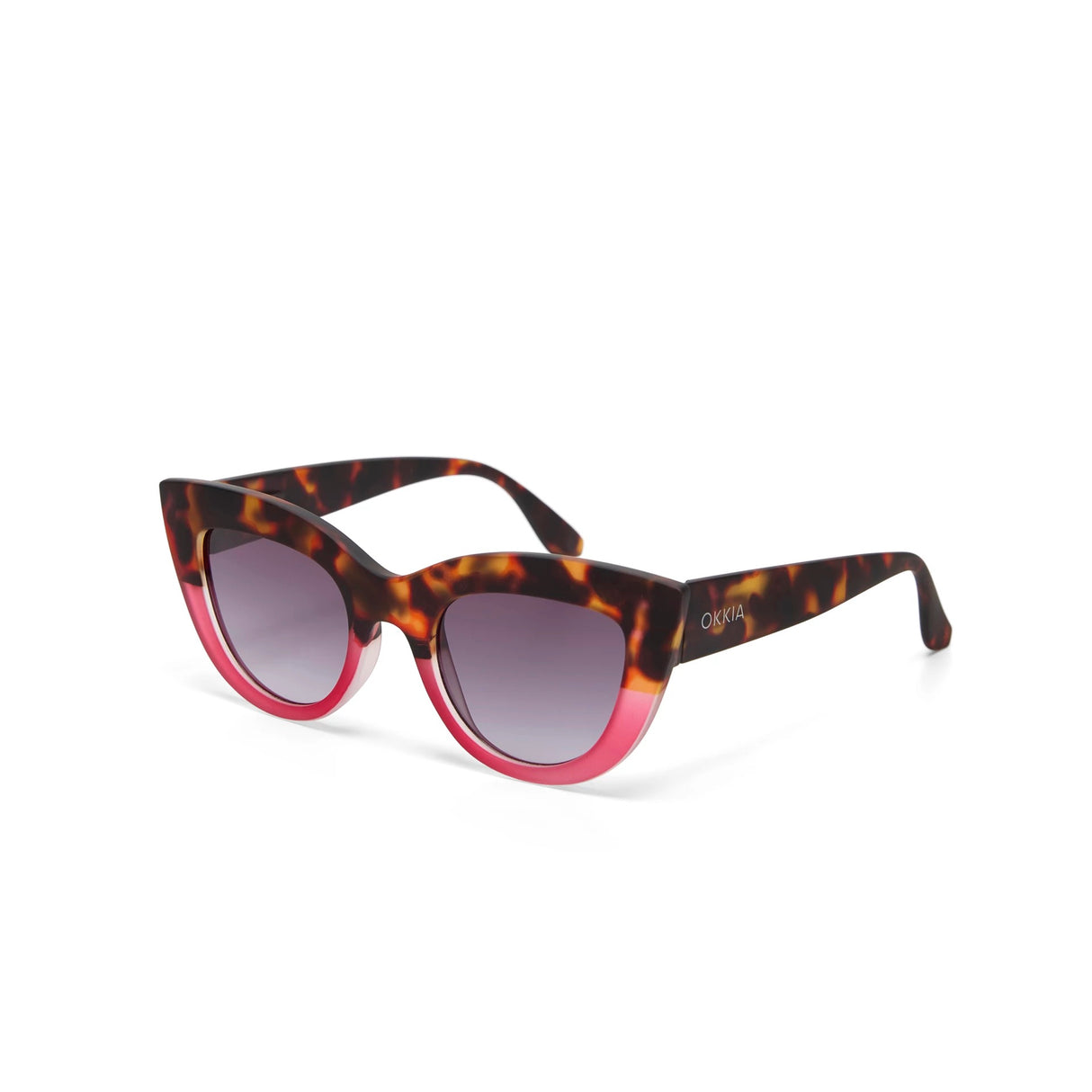 OKKIA Claudia Occhiali da Sole Donna Big Cat Eye Avana Rosa