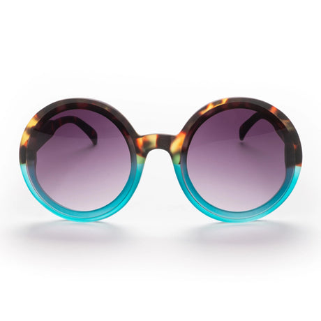 OKKIA Monica Occhiali da Sole Donna Tondi Avana Blu