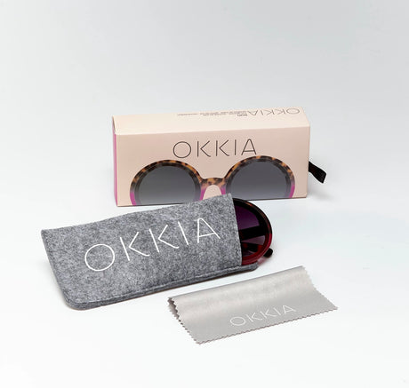 OKKIA Monica Occhiali da Sole Donna Tondi Avana Rosa