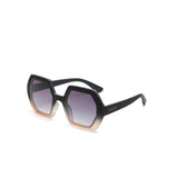 OKKIA Emma Occhiali da Sole Donna Esagonali Nero Sfumato Rosa