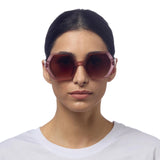 OKKIA Emma Occhiali da Sole Donna Esagonali Rosa Avana