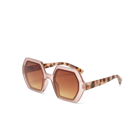 OKKIA Emma Occhiali da Sole Donna Esagonali Rosa Avana