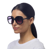 OKKIA Anna Occhiali da Sole Donna Esagonali Nero