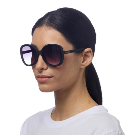 OKKIA Anna Occhiali da Sole Donna Esagonali Nero