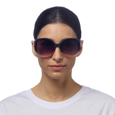 OKKIA Anna Occhiali da Sole Donna Esagonali Nero Sfumato Rosa