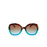 OKKIA Anna Occhiali da Sole Donna Esagonali Avana Blu