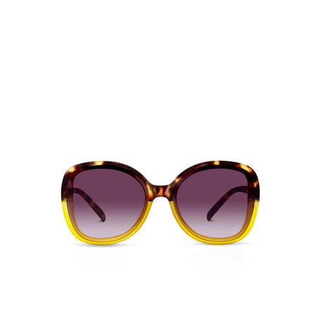 OKKIA Anna Occhiali da Sole Donna Esagonali Avana Giallo