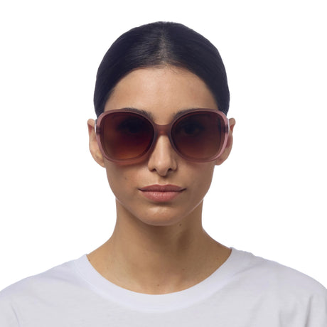 OKKIA Anna Occhiali da Sole Donna Esagonali Rosa Avana