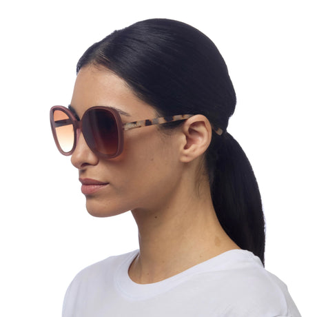 OKKIA Anna Occhiali da Sole Donna Esagonali Rosa Avana