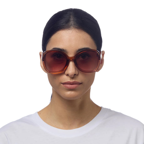 OKKIA Anna Occhiali da Sole Donna Esagonali Rosa Avana