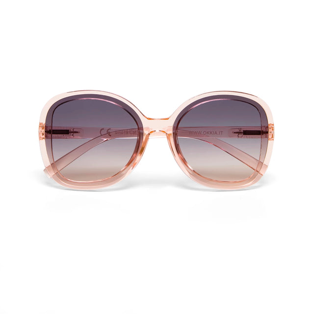 OKKIA Anna Occhiali da Sole Donna Esagonali Rosa Trasparente