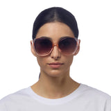 OKKIA Anna Occhiali da Sole Donna Esagonali Rosa Trasparente