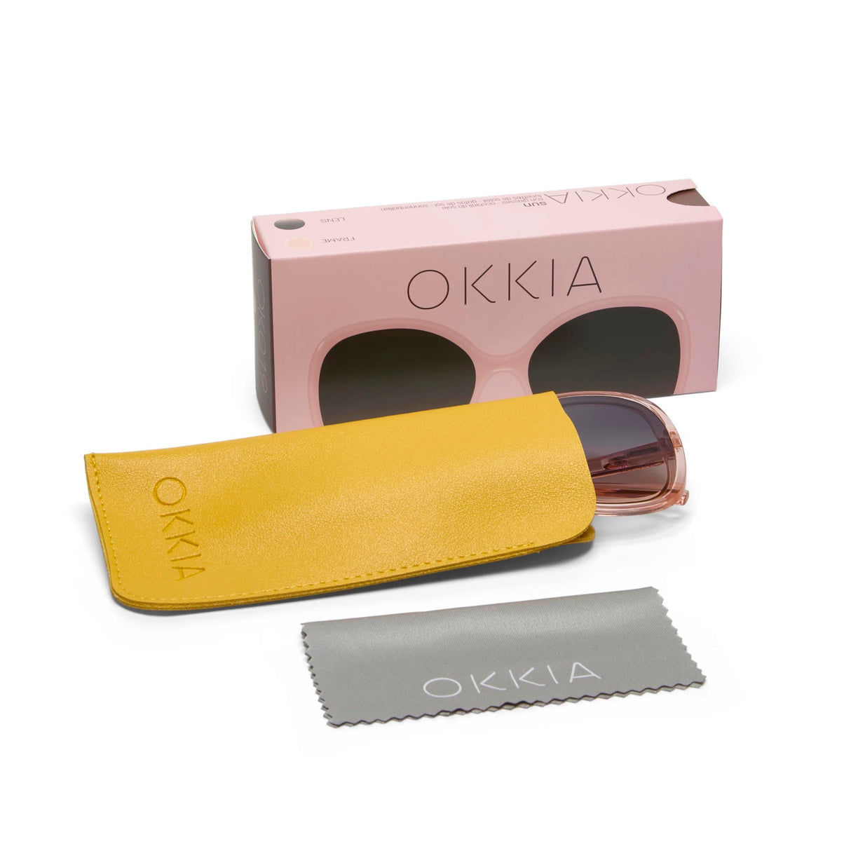 OKKIA Anna Occhiali da Sole Donna Esagonali Rosa Trasparente