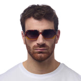 OKKIA Andrea Occhiali da Sole Unisex Esagonale Avana Giallo