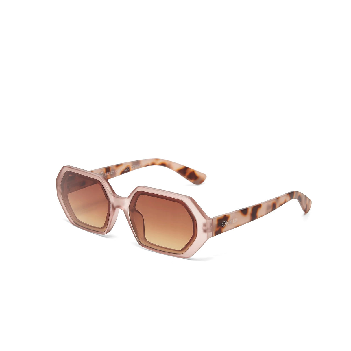 OKKIA Andrea Occhiali da Sole Unisex Esagonale Rosa Avana