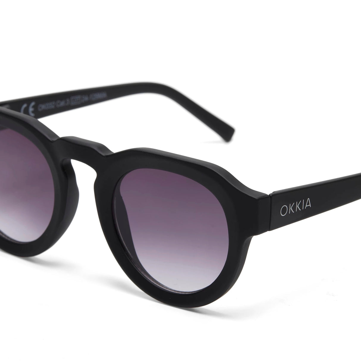OKKIA Zeono Occhiali da Sole Unisex Tondo Nero