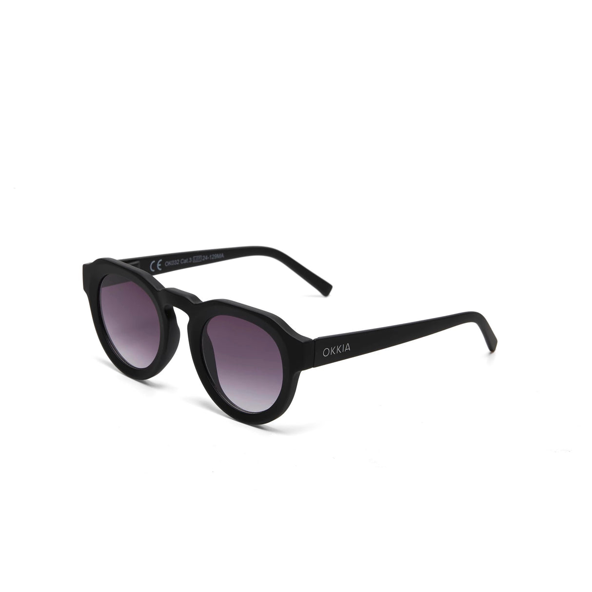 OKKIA Zeono Occhiali da Sole Unisex Tondo Nero