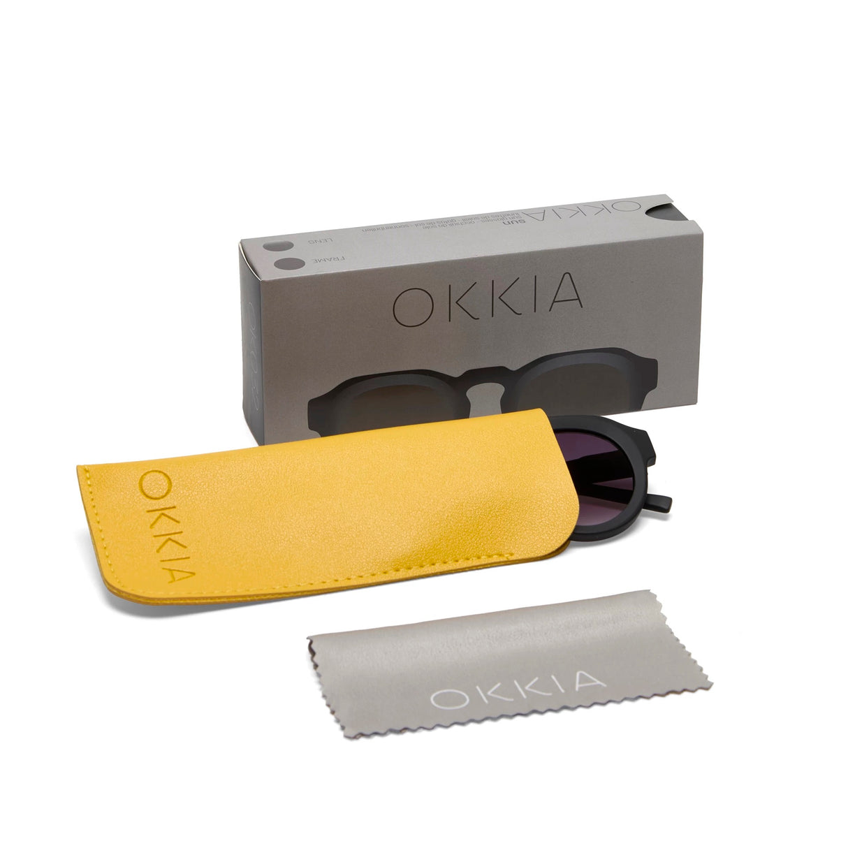 OKKIA Zeono Occhiali da Sole Unisex Tondo Nero