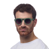 OKKIA Zeono Occhiali da Sole Unisex Tondo Verde
