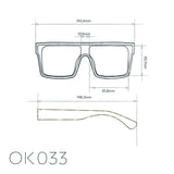 OKKIA Tokyo Occhiali da Sole Unisex Squadrato Nero