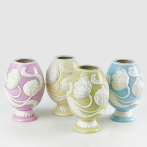 Vaso uovo EDG in ceramica lucida decorazione Pasqua 20x14 cm