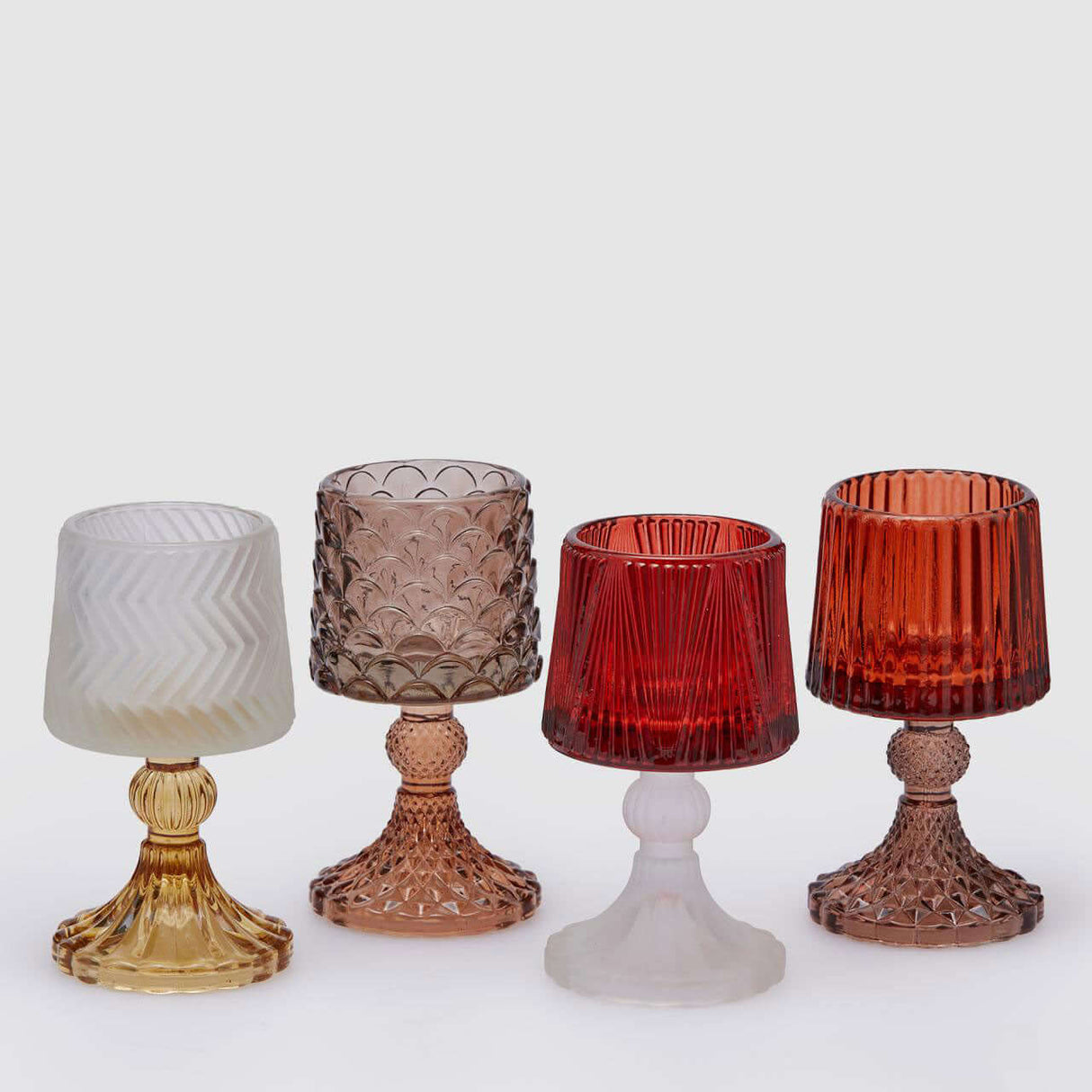 EDG Enzo De Gasperi Portacandela Lampada in Vetro 15x8,5cm Bianco Ambra