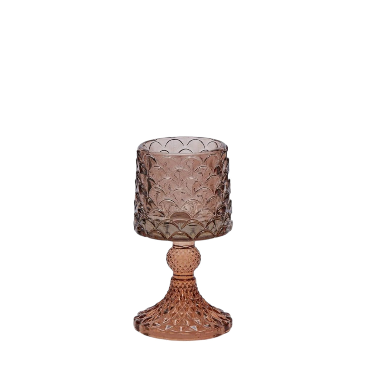 Portacandela lampada EDG in vetro lucido design vintage 15x8,5 cm