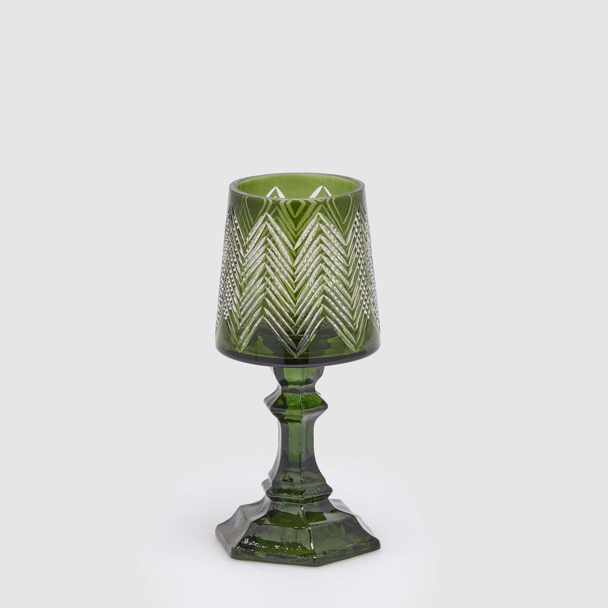 EDG Enzo De Gasperi Portacandela Abat Jour in Vetro 23x10cm Verde