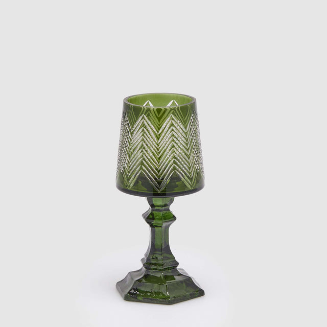 EDG Enzo De Gasperi Portacandela Abat Jour in Vetro 23x10cm Verde