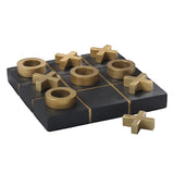 MASCAGNI CASA Gioco del Tris 21x21cm Nero Oro Resina