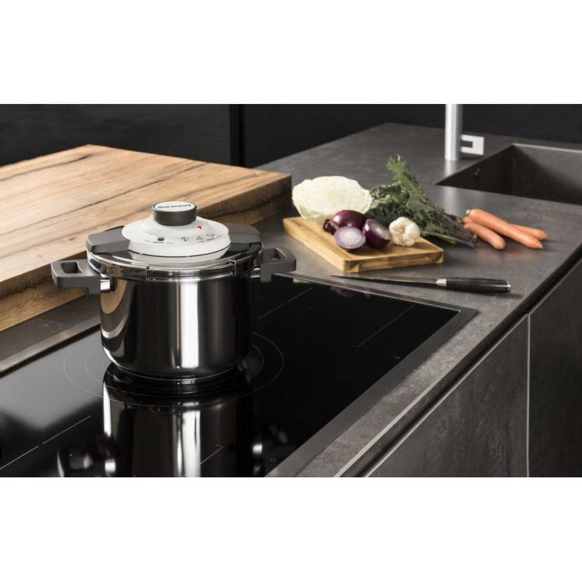 BARAZZONI Facile Dual System Pentola a Pressione 4,5 L Acciaio Inox 22cm