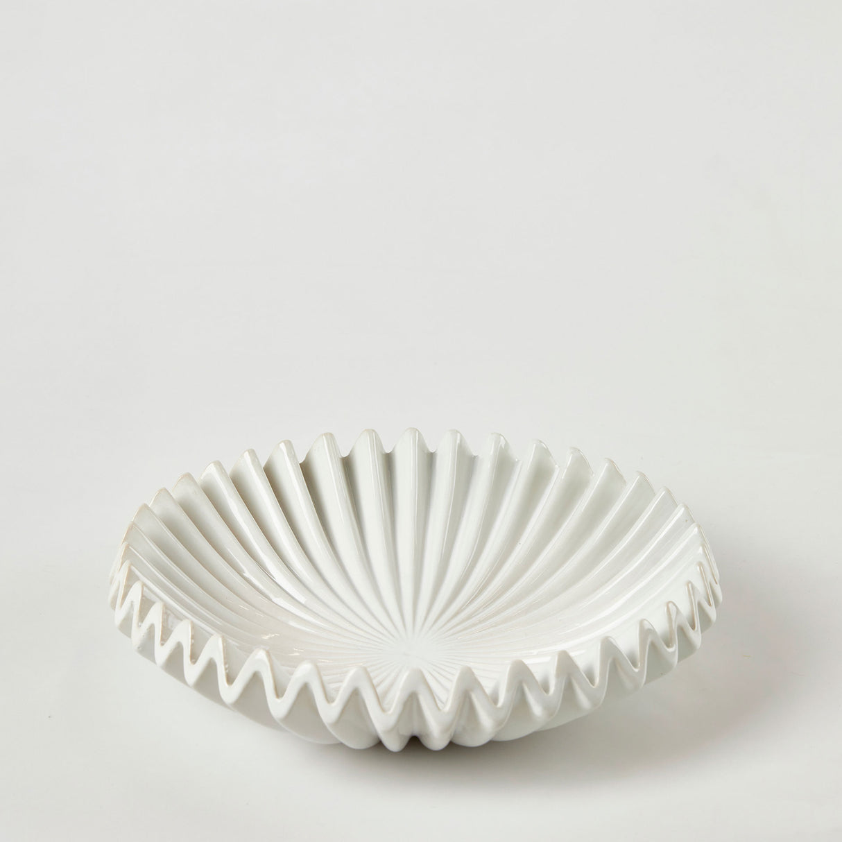 EDG Enzo De Gasperi Piatto Ciotola Svuotatasche Raggiera 29cm Avorio Ceramica