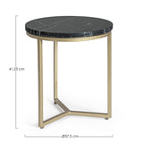 BIZZOTTO Tavolino da Caffè Soggiorno Salotto Prescott 37,5x41cm Marmo e Acciaio