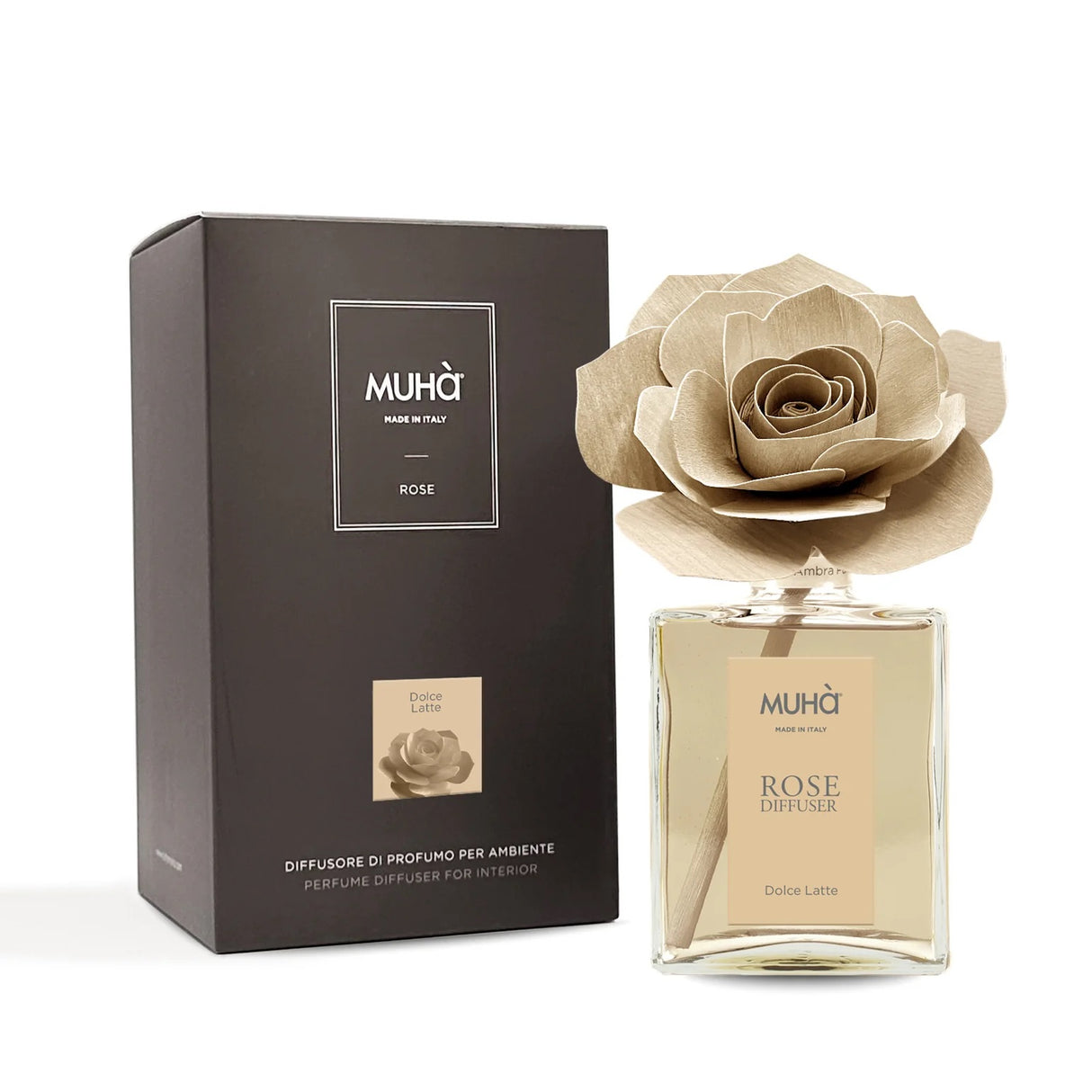 MUHA' Rosa 200ml Profumatore D'Ambiente Diffusore Dolce Latte