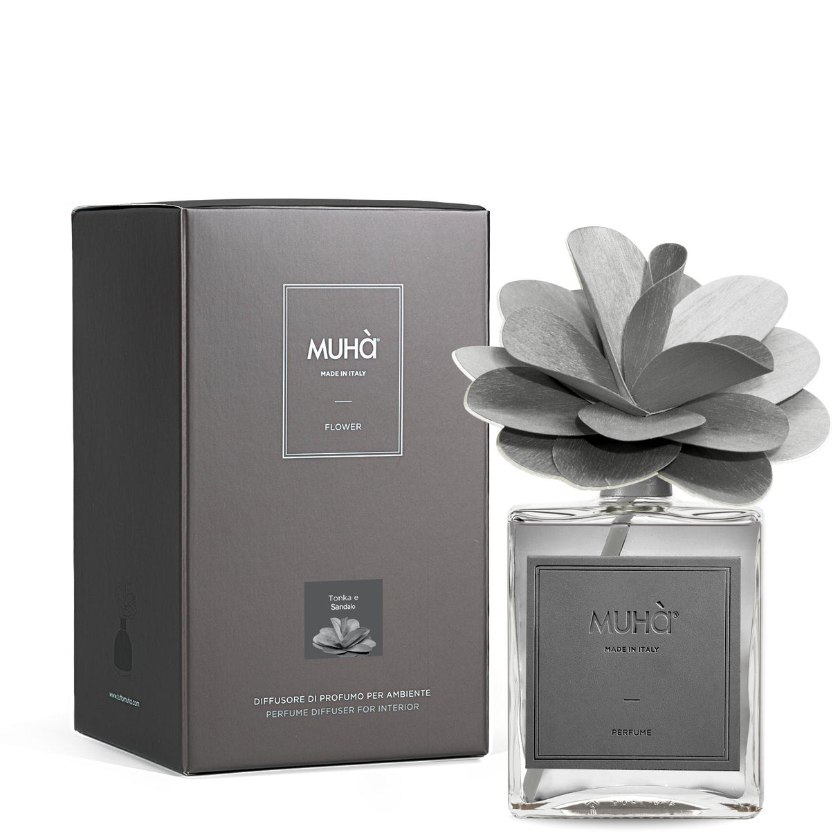 MUHA' Profumatore d'Ambiente Diffusore Flower 500ml Tonka e Sandalo