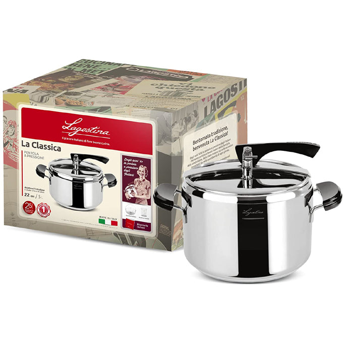 LAGOSTINA La Classica Lagofusion Pentola a Pressione 5L Acciaio Inox 22cm