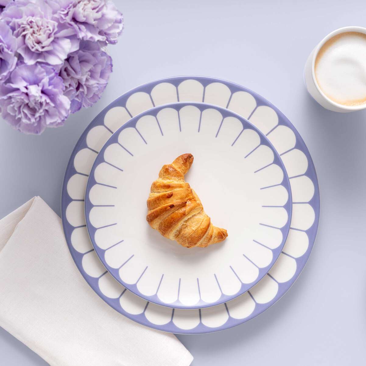 VILLEROY & BOCH Fleur Bleu Piatto da Colazione Dessert Set 6 Pezzi 21cm Blu Porcellana