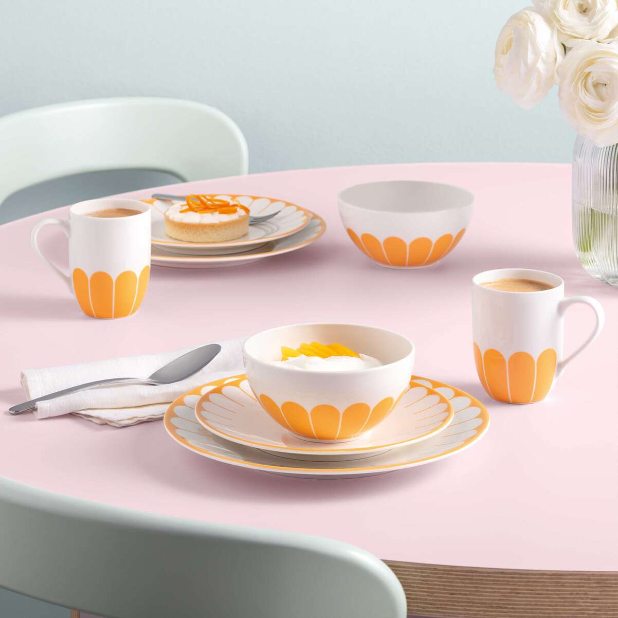 VILLEROY & BOCH Fleur Soleil Piatto da Colazione Dessert Set 6 Pezzi 21cm Giallo Porcellana