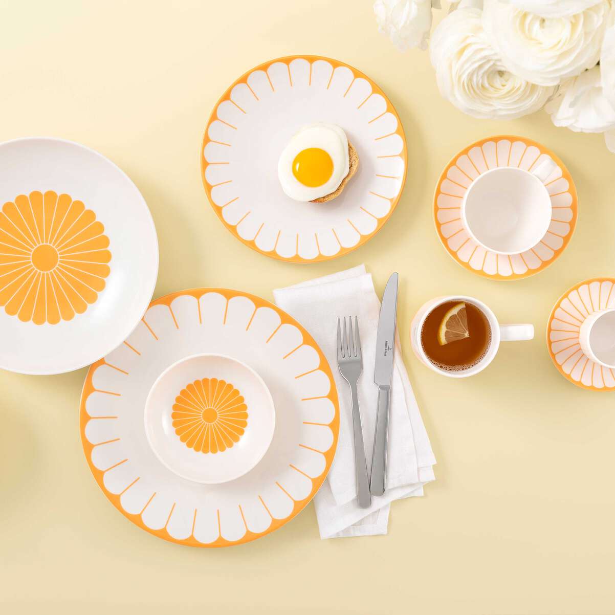 VILLEROY & BOCH Fleur Soleil Piatto da Colazione Dessert Set 6 Pezzi 21cm Giallo Porcellana