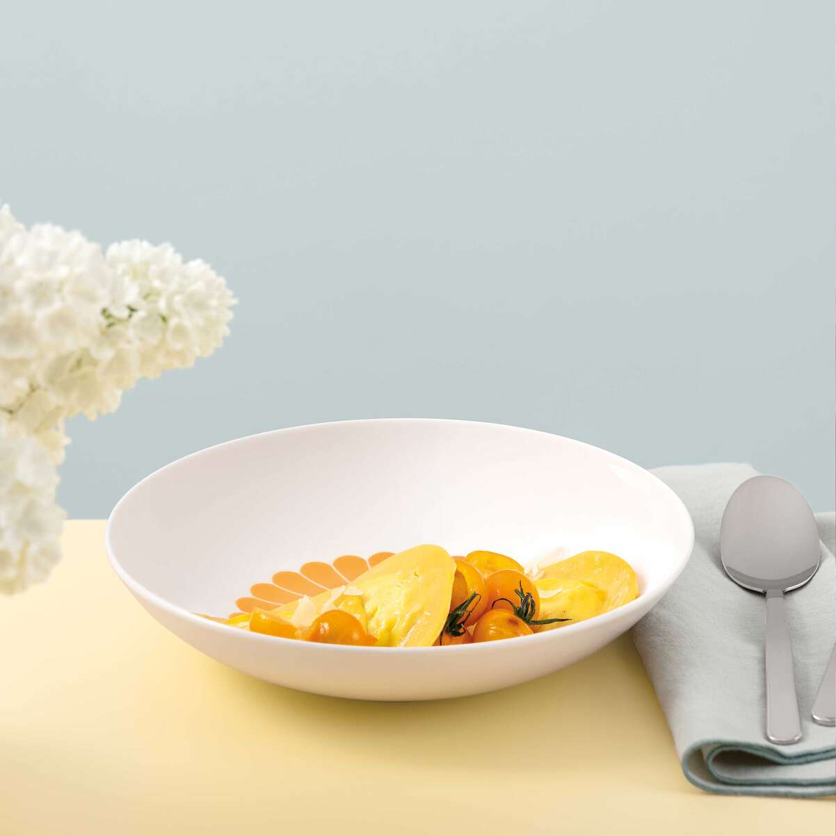 VILLEROY & BOCH Fleur Soleil Piatto da Pasta Set 6 Pezzi 24cm Giallo Porcellana