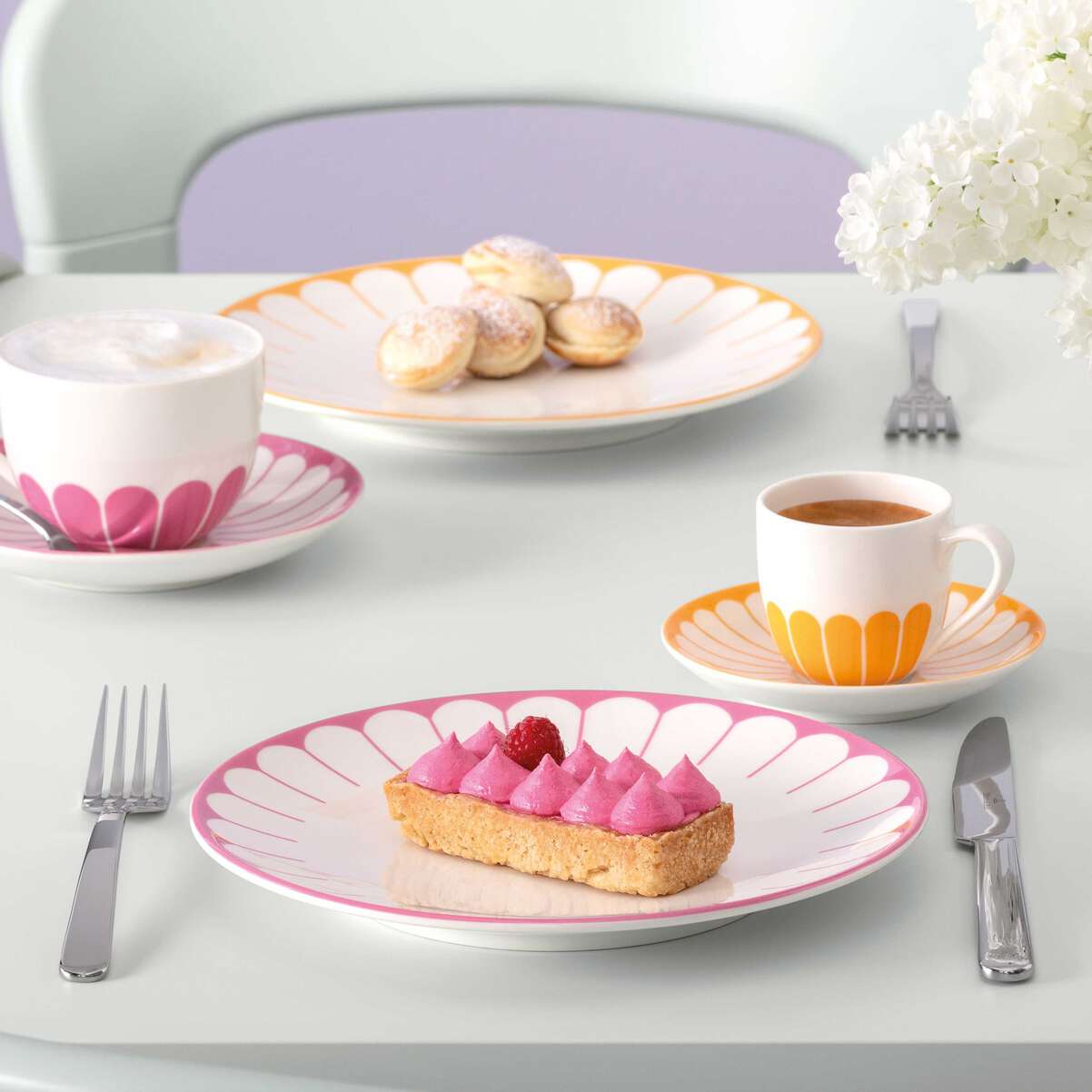 VILLEROY & BOCH Fleur Cassis Piatto da Colazione Dessert Set 6 Pezzi 21cm Rosa Porcellana