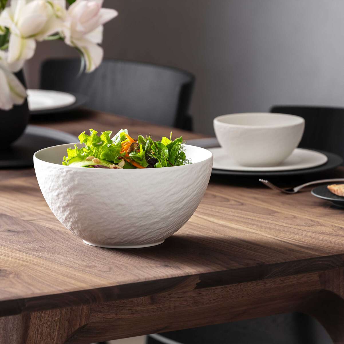 VILLEROY & BOCH Manufacture Rock Insalatiera Ciotola Scodella 24cm Bianco Porcellana