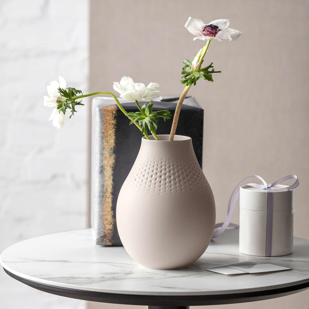 VILLEROY & BOCH Manufacture Collier Vaso Perle Beige Alto 20x16cm Porcellana