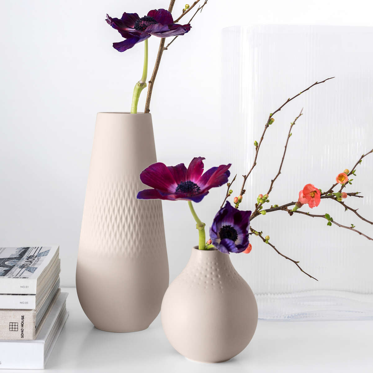 VILLEROY & BOCH Manufacture Collier Vaso Carre Beige Alto 26,5cm Porcellana